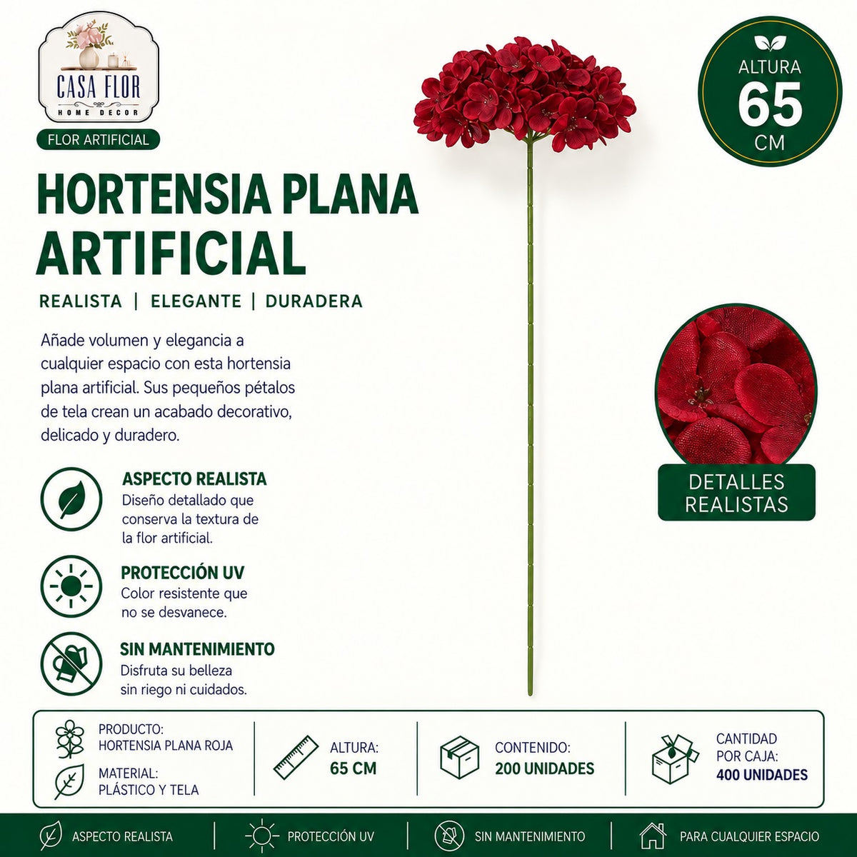 Flor artificial hortensia NT-38394 - NT-38397