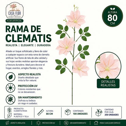 Flor artificial clematis NT-38431 - NT-38436