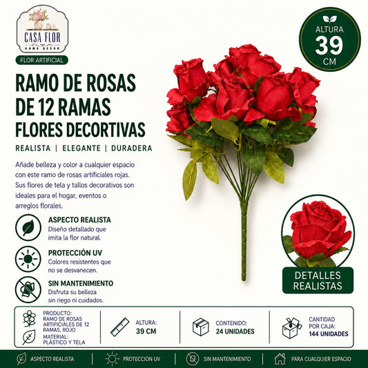Flor artificial rosa NT-38770 - NT-38775
