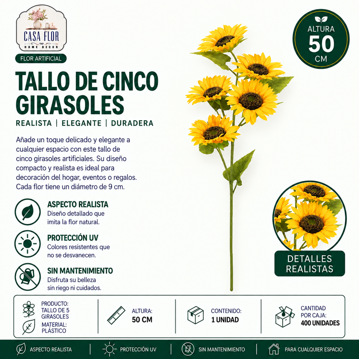 Flor artificial maravilla PM-37850