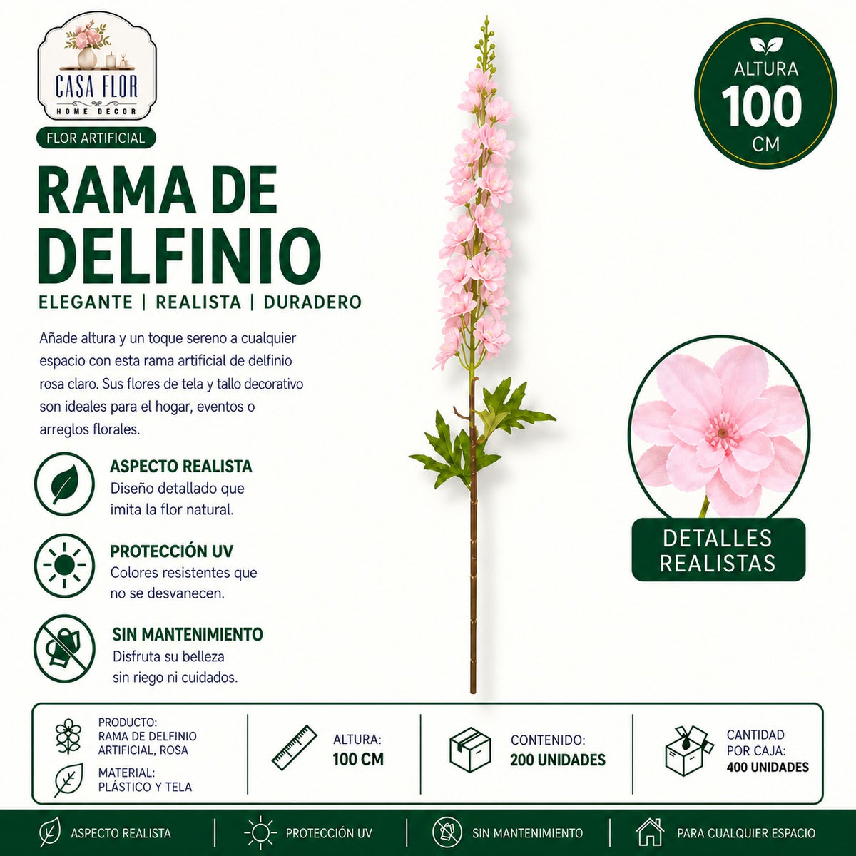 Flor artificial delfinio NT-38616 - NT38622