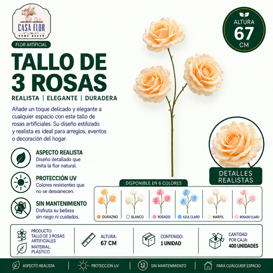 Flor artificial rosa #343987