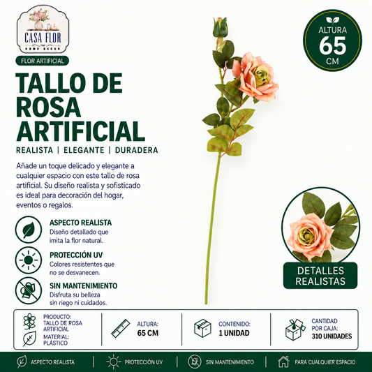 Flor artificial rosa #487285