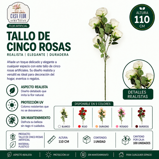 Flor artificial rosa #497741