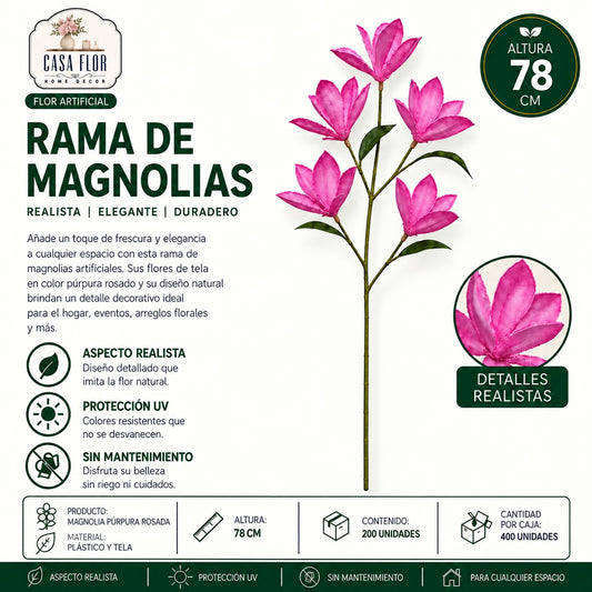 Flor artificial magnolia NT-38385 - NT-38388