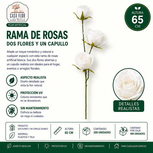 Flor artificial rosa NT-38398 - NT-38401