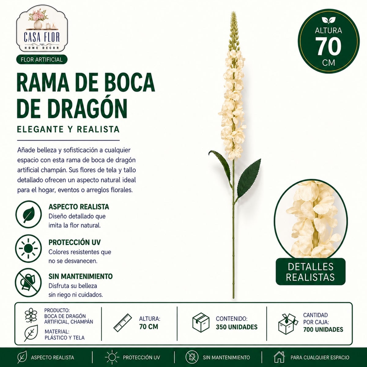 Flor artificial boca de dragon NT-38407 - NT-38411