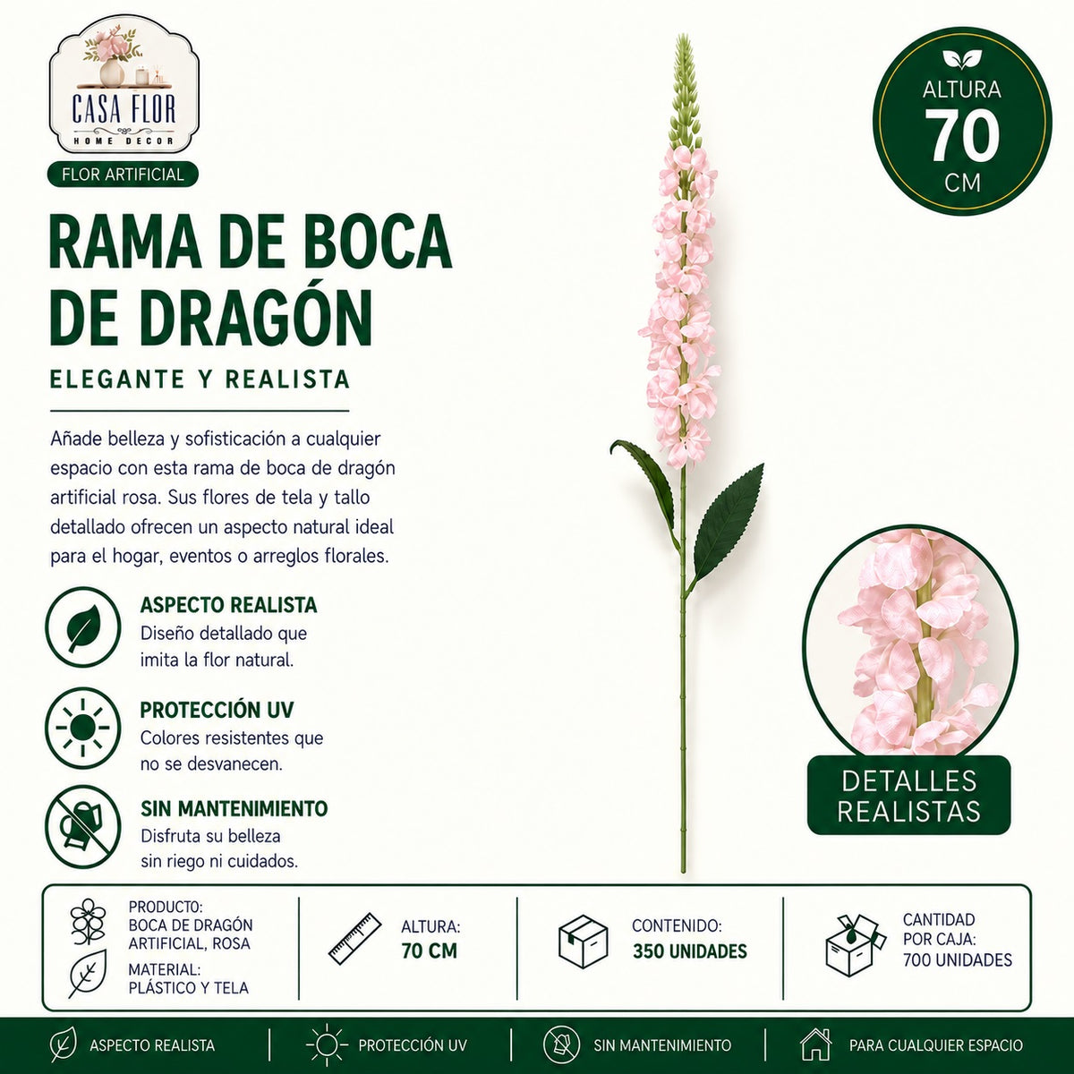 Flor artificial boca de dragon NT-38407 - NT-38411