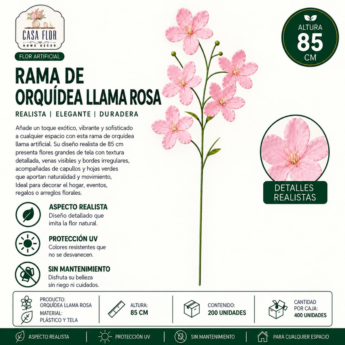 Flor artificial orquidia llama NT-38412 - NT-38415