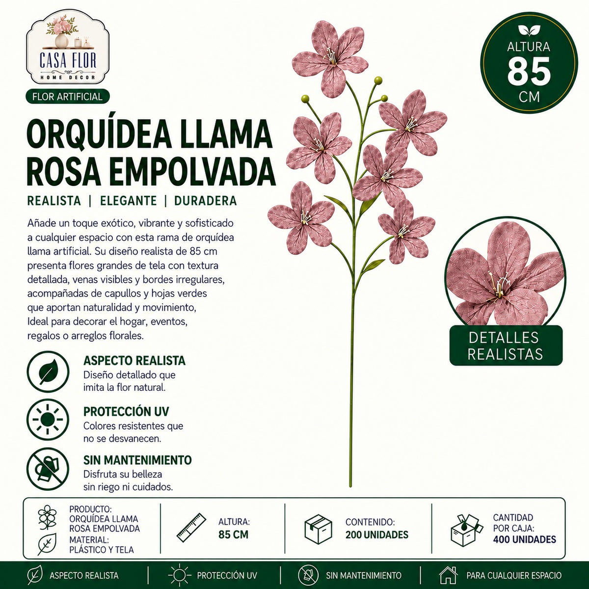 Flor artificial orquidia llama NT-38412 - NT-38415