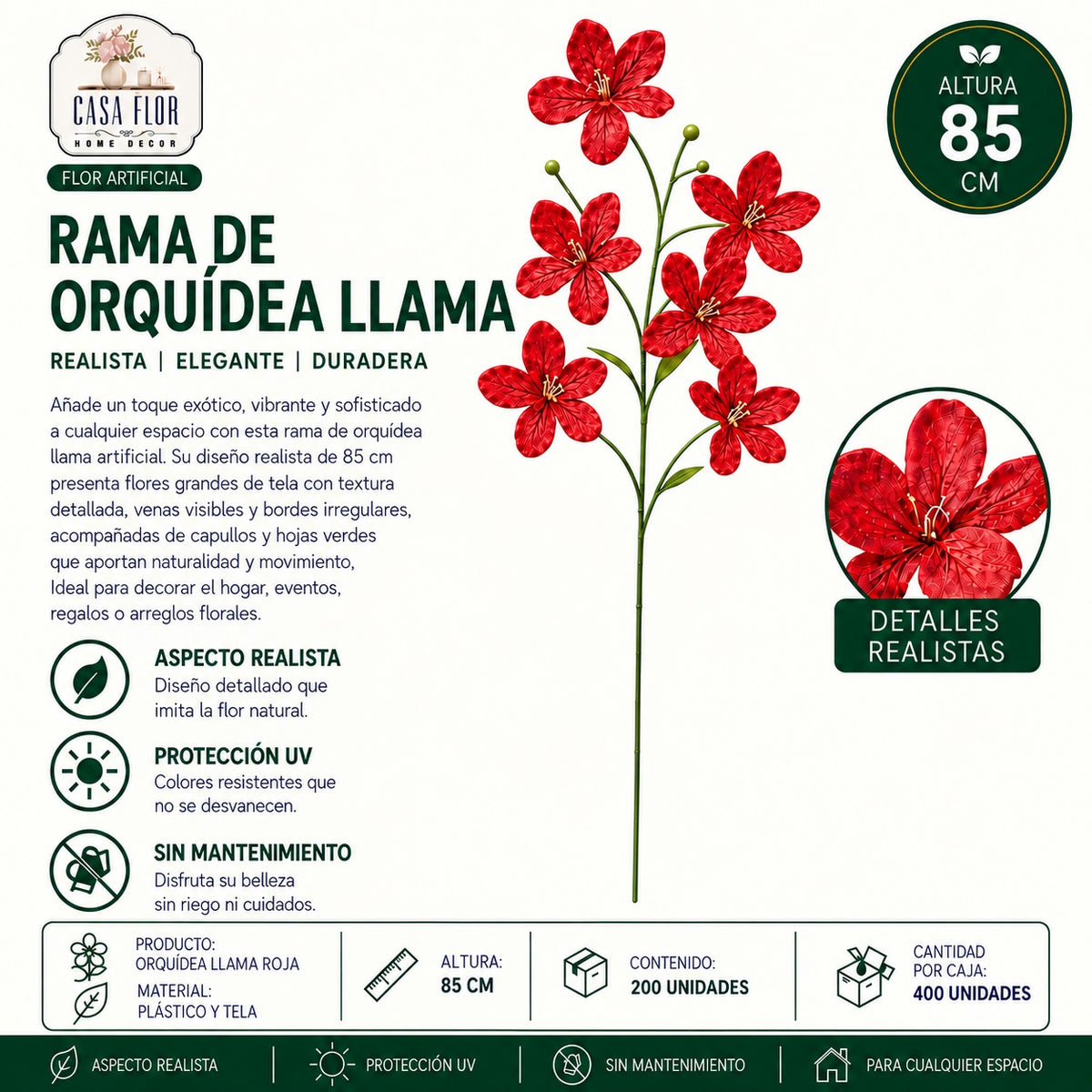 Flor artificial orquidia llama NT-38412 - NT-38415