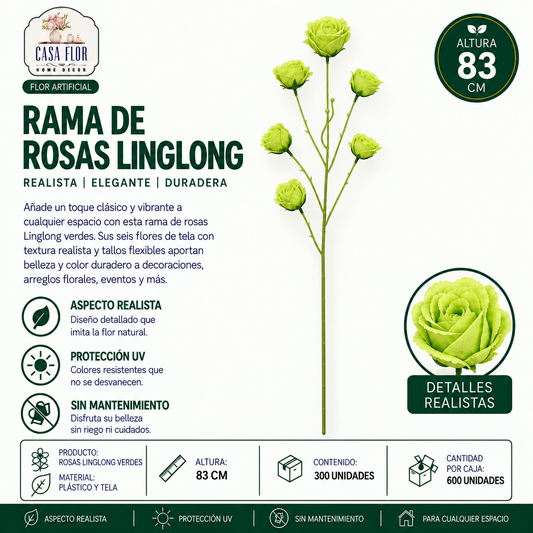 Flor artificial rosa linglong NT-38425 - NT-38428