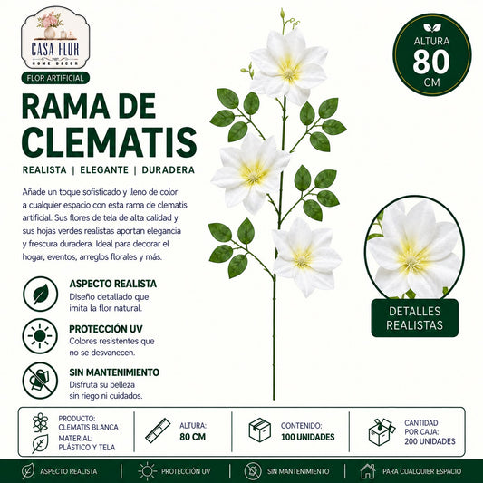 Flor artificial clematis NT-38431 - NT-38436