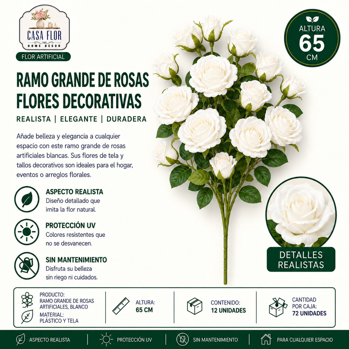 Flor artificial rosa NT-38763 - NT-38769