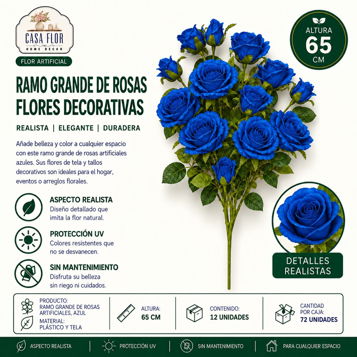Flor artificial rosa NT-38763 - NT-38769