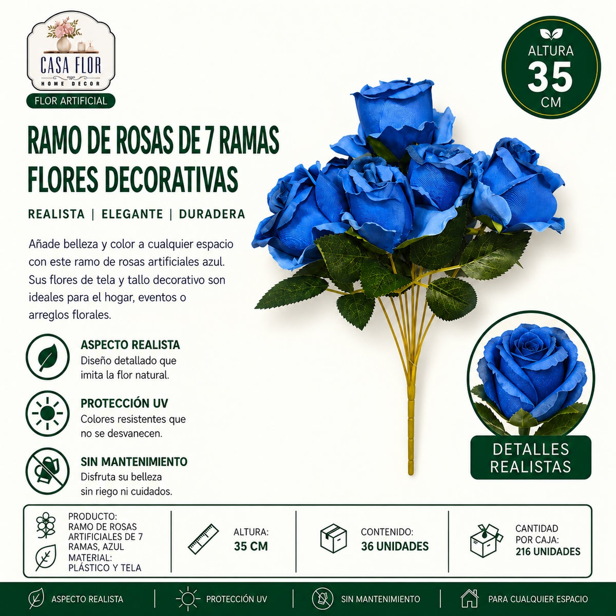 Flor artificial rosa NT-38781 - NT-38785