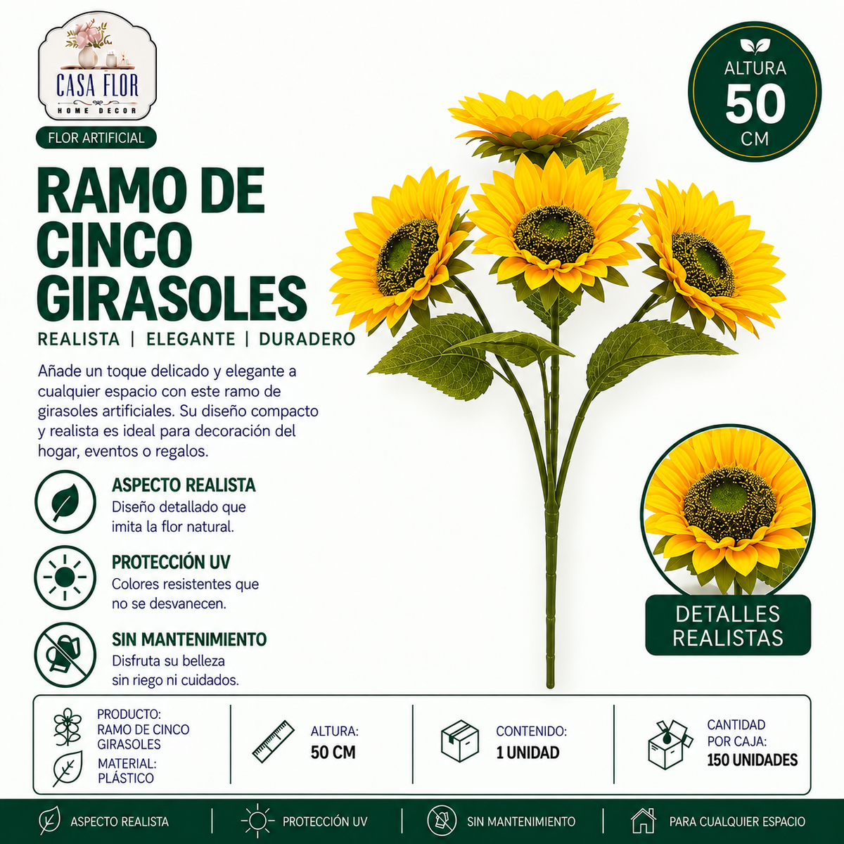 Flor artificial maravilla PM-37840