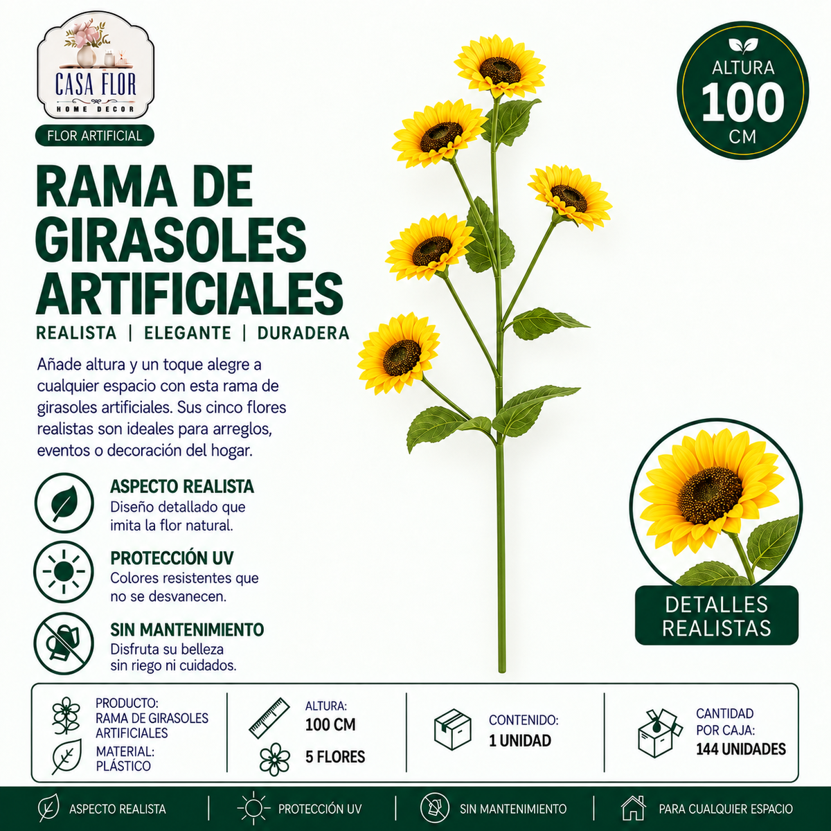 Flor artificial maravilla PM-37844