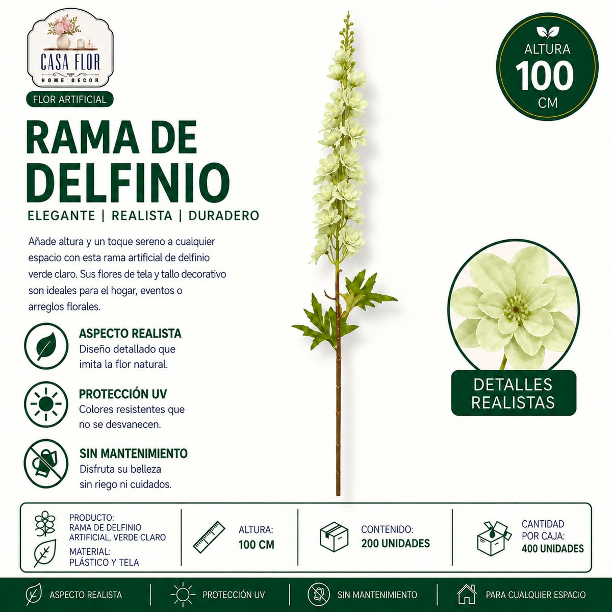 Flor artificial delfinio NT-38616 - NT38622
