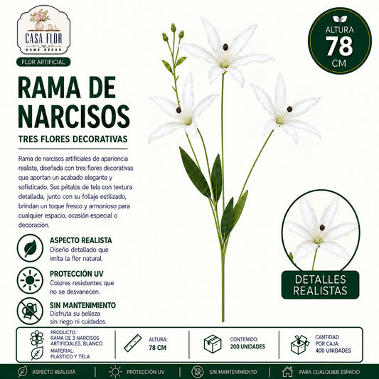 Flor artificial narcisos NT-38623 - NT-38628