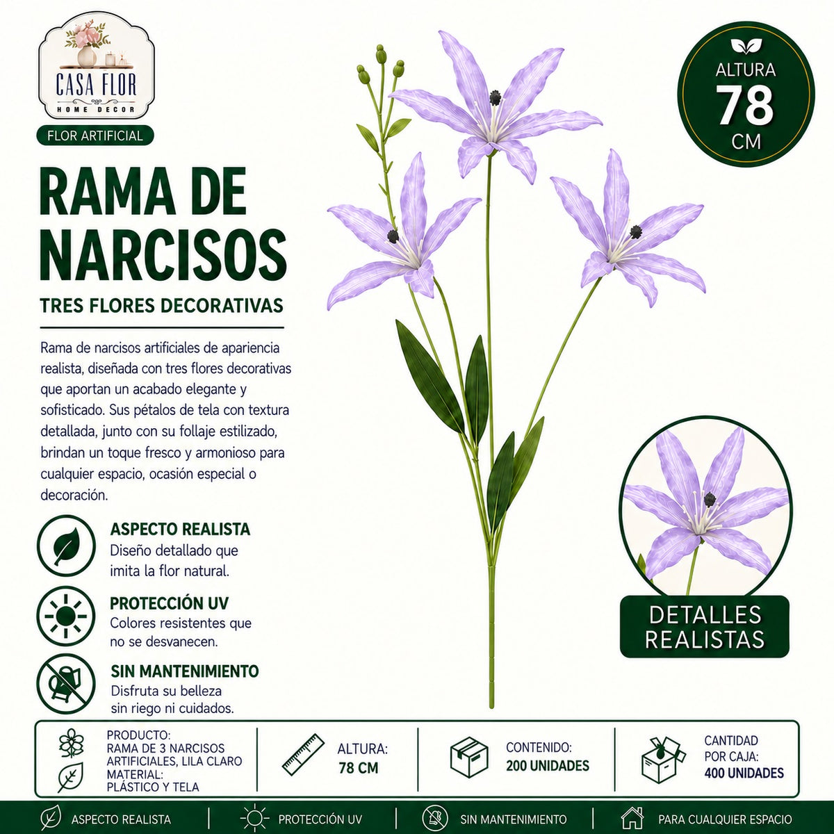 Flor artificial narcisos NT-38623 - NT-38628