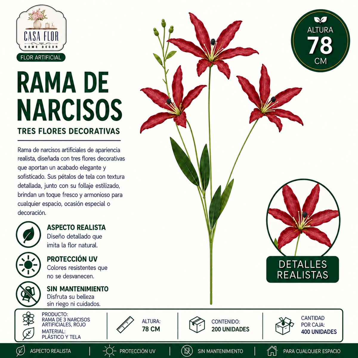 Flor artificial narcisos NT-38623 - NT-38628