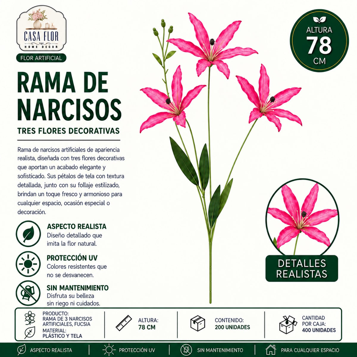 Flor artificial narcisos NT-38623 - NT-38628