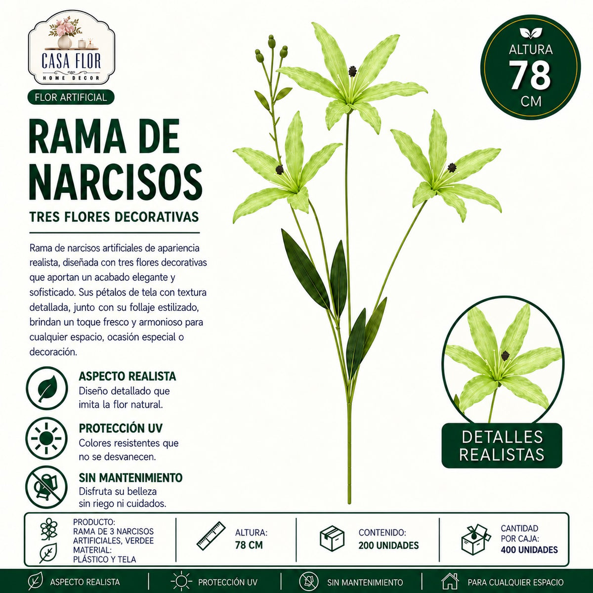 Flor artificial narcisos NT-38623 - NT-38628