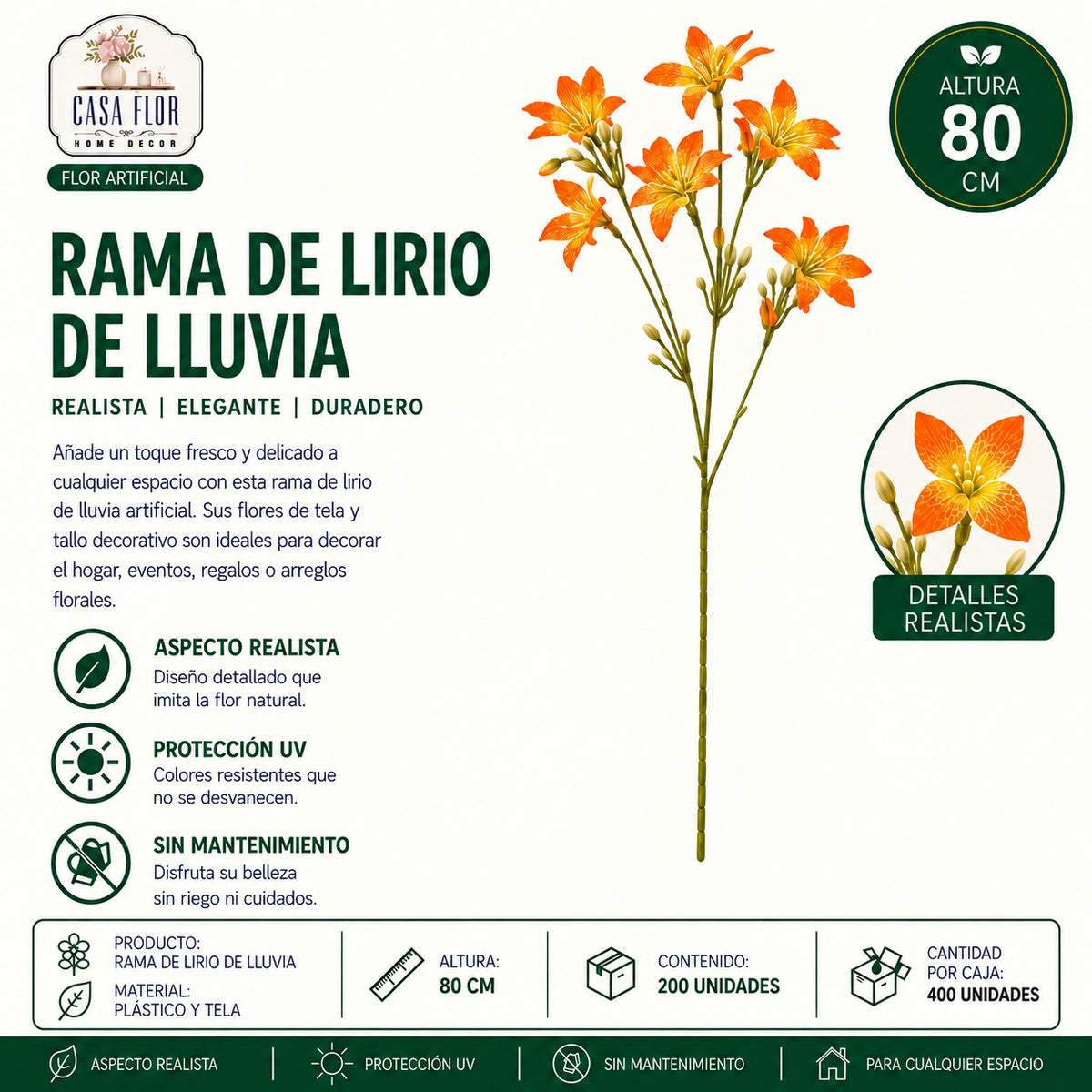 Flor artificial lirio de lluvia NT-38629 - NT-38634