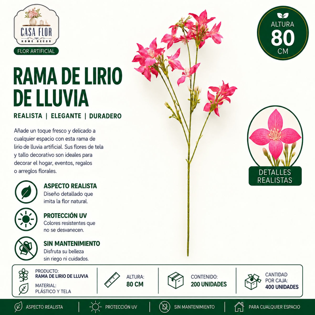 Flor artificial lirio de lluvia NT-38629 - NT-38634