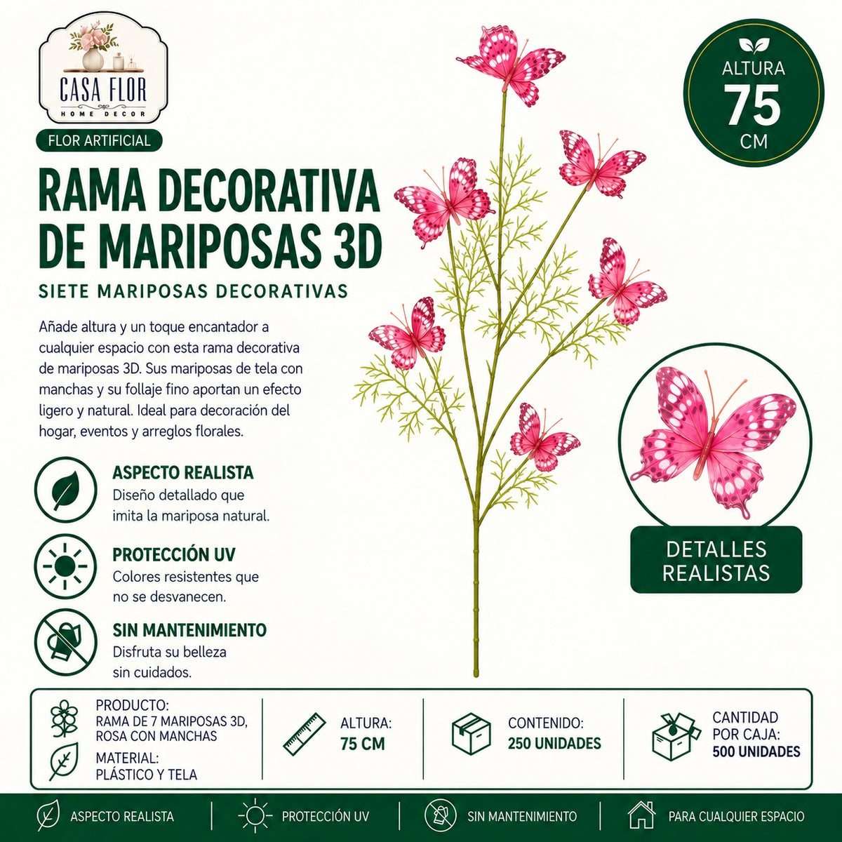Flor artificial mariposa NT-38635 - NT-38641