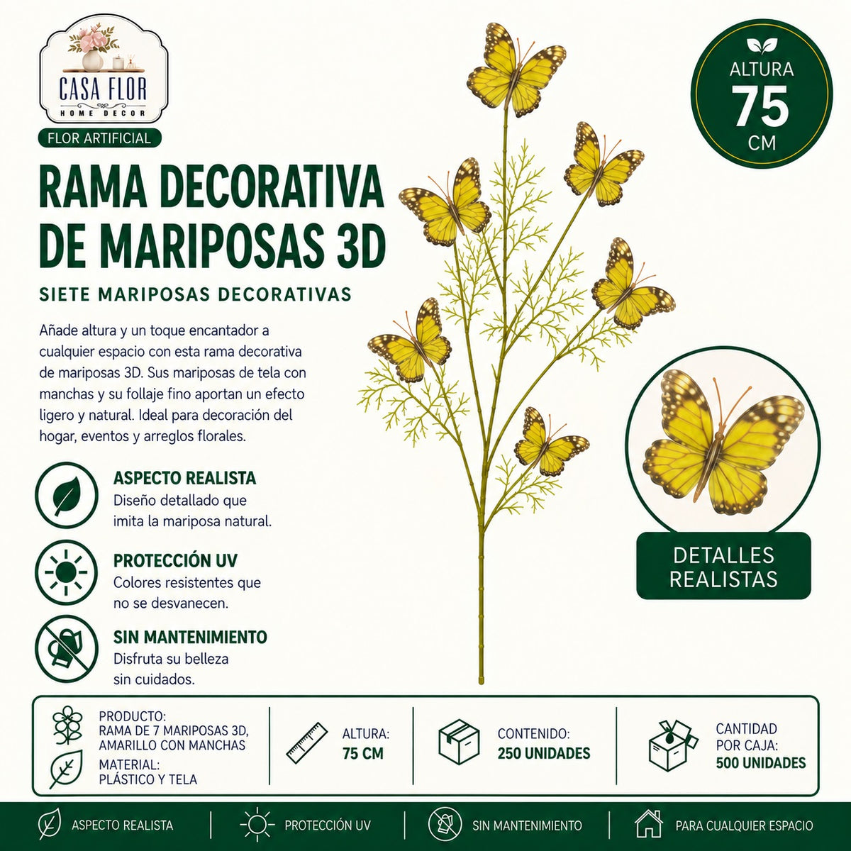 Flor artificial mariposa NT-38635 - NT-38641