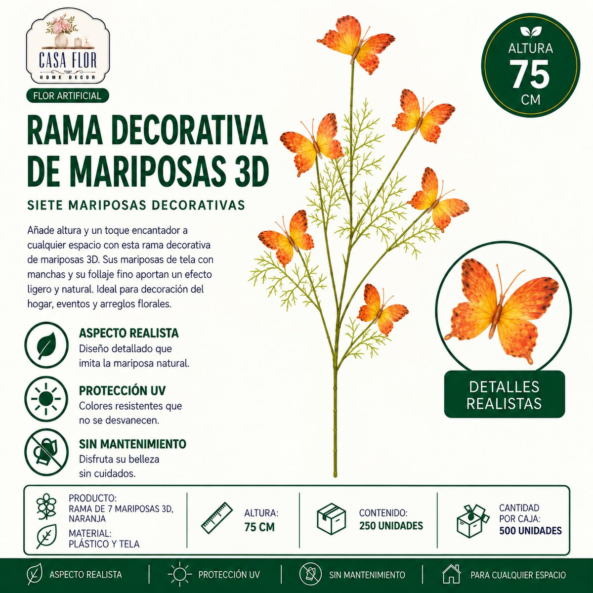 Flor artificial mariposa NT-38635 - NT-38641