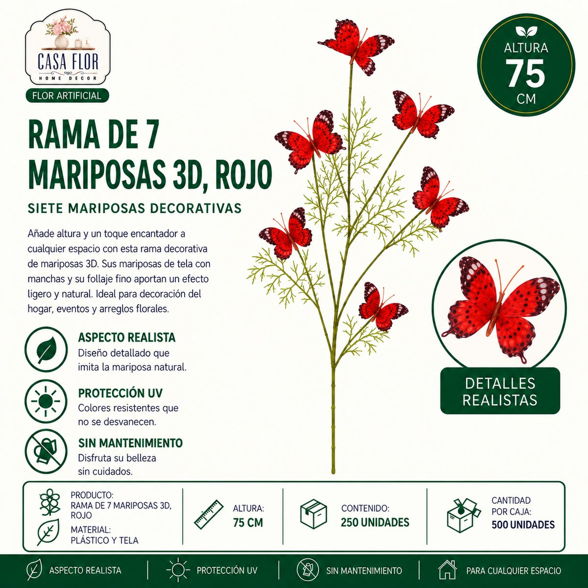 Flor artificial mariposa NT-38635 - NT-38641