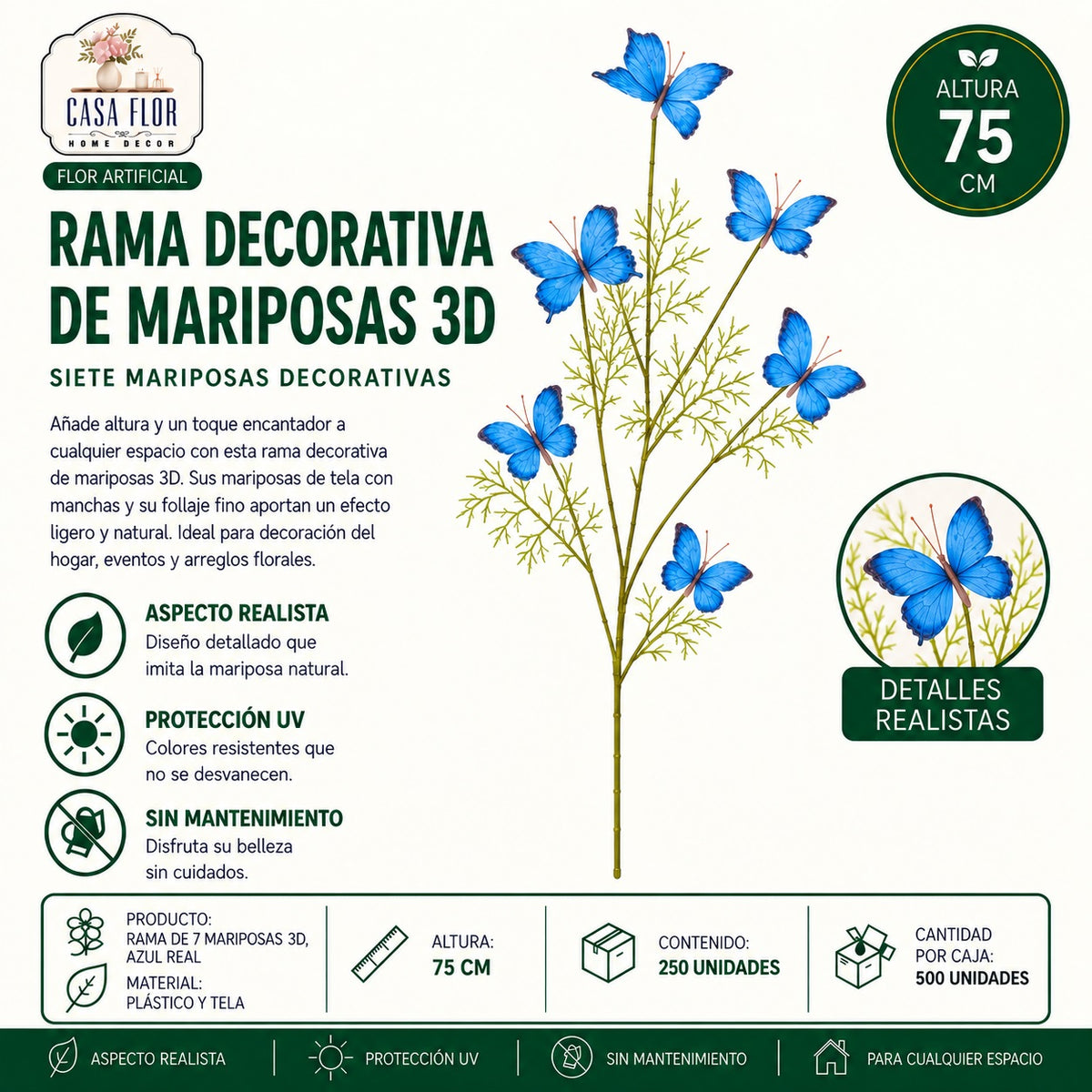 Flor artificial mariposa NT-38635 - NT-38641
